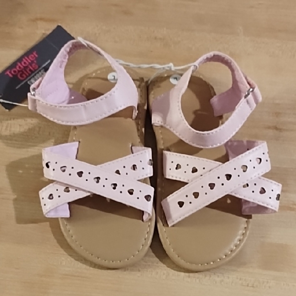 Swiggles Pink and Tan Sandals with Perforated Design